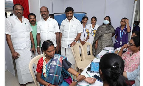 Health Minister Ma Subramanian inaugurated special medical camps under Varumun Kappom Thittam in Ayapakkam
