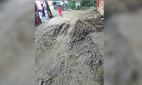 Damaged 3rd Main Road at Balaji Nagar in Anakaputhur