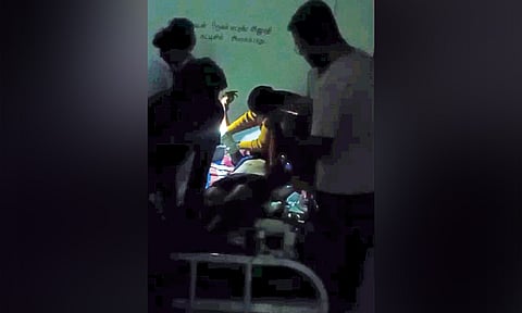 Injured being treated with torch lights at Masinagudi Primary Health Centre