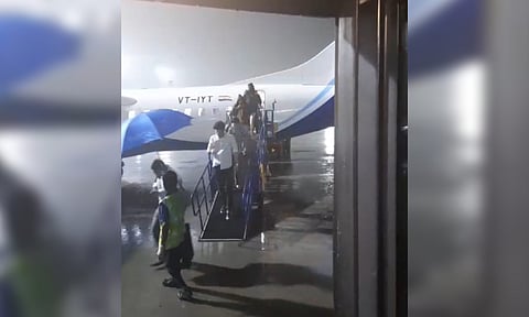 Air passengers made to alight in heavy rain at Chennai Airport
