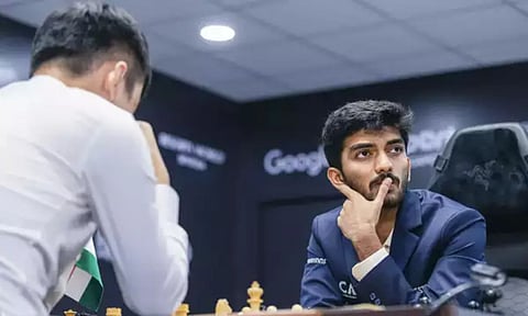 Visuals of D Gukesh from the match (PTI)