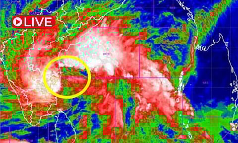 Satellite image of Cyclone Fengal reaching Tamil Nadu-Puchcherry coast released by IMD