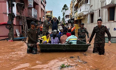 Indian Army carries out rescue operations in cyclone affected areas of Puducherry