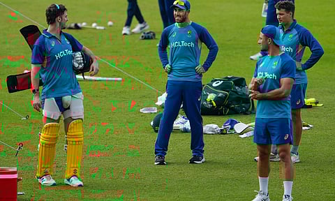 Australia players during a practice session (PTI)