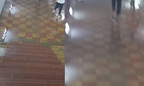 Water stagnated on Tirusulam railway subway 