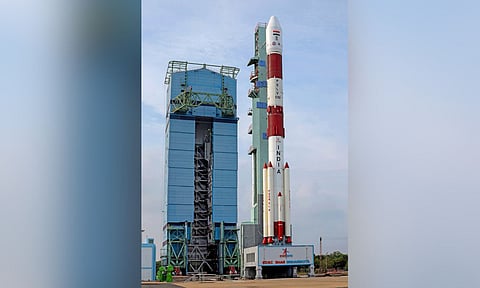The PSLV-C59/PROBA-3 Mission, the 61st flight of PSLV and the 26th using PSLV-XL configuration, ahead of its lift off, in Sriharikota (PTI)