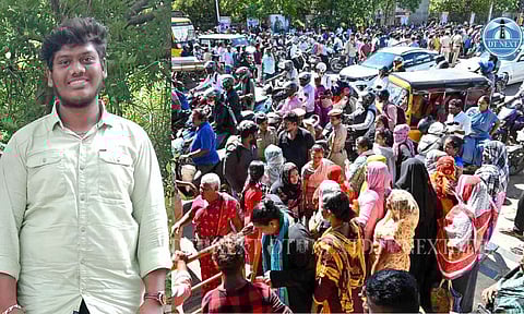 Syed Ghulaam; Family members protesting by blocking the road (Photo: Hemanathan M)
