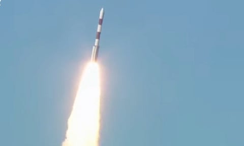  PSLV rocket carrying two satellites of the European Space Agency (ESA), lifted off from the spaceport here on Thursday