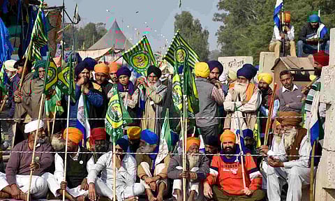 Farmers protest at Shambhu Border (PTI)