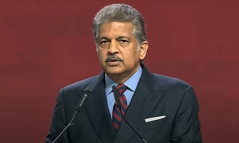 Mahindra Group Chairman Anand Mahindra addresses a gathering during the inauguration of Rising Rajasthan Global Investment Summit, in Jaipur, Monday, Dec. 9, 2024 (PTI)