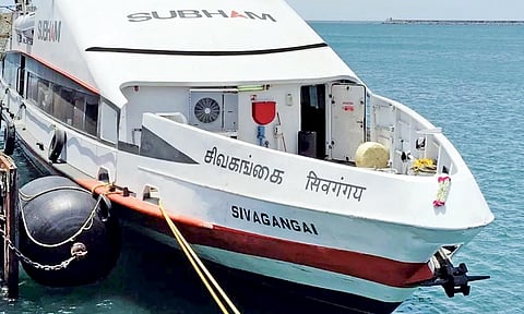 Sivagangai ferry ship which sails between Nagapattinam and Kankensanthurai (file photo)