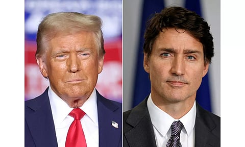 Donald Trump (left) and Justin Trudeau (right) (X)