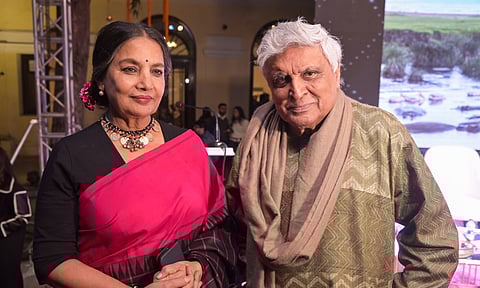 Screenwriter and lyricist Javed Akhtar and actor Shabana Azmi during the curtain raiser of Art Design Culture Collective at the Bikaner House (PTI)