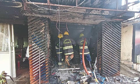 The gutted shop in Hosur