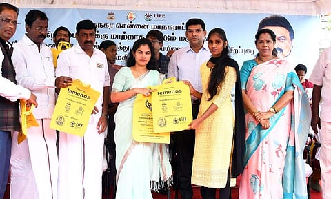 Mayor R Priya inaugurated the awareness campaign on Meendum Manjapai in the city 