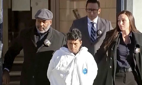 A suspect, identified by police as Sebastian Zapeta, is facing murder and arson charges in New York (AP)