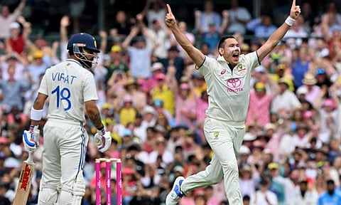 Scott Boland celebrates after a wicket (X) 