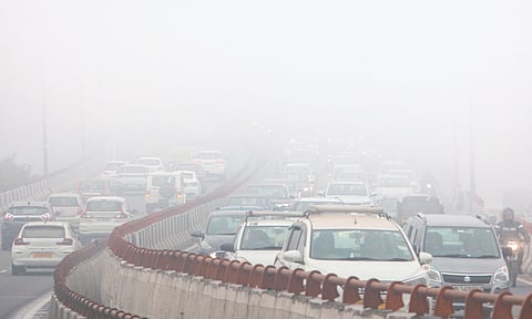 A thick blanket of fog engulfed the national capital on Friday morning