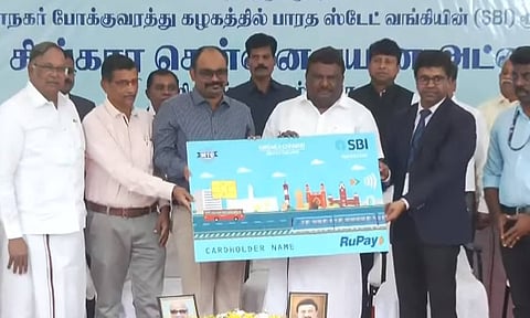 Transport Minister SS Sivasankar launched Singara Chennai card on Monday 