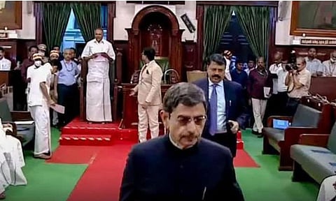 Governor RN Ravi walking out of the Assembly (Image/X )