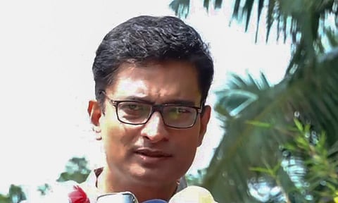 Suspended IAS officer N Prasanth addresses the media, in Trivandrum, Kerala (PTI)
