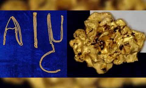 Customs officials seized gold chain and gold worth Rs 63 lakh