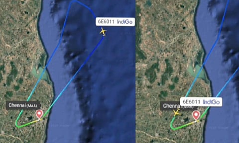 Visuals of the flight returning to Chennai