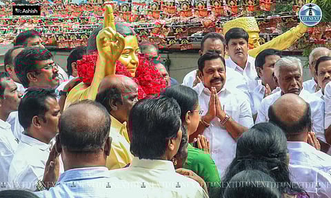 Edappadi K Palaniswami & AIADMK workers pay floral tributes to MGR on his 108th birth anniversary (Photos: P Ashish) 