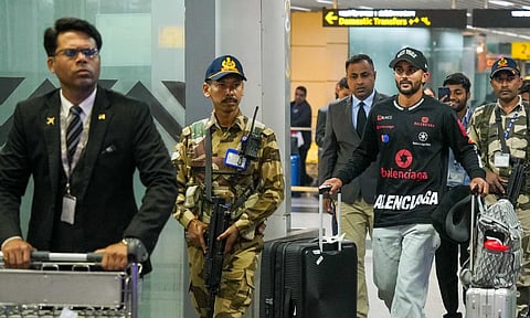 India's Nitish Kumar Reddy arrives in Kolkata ahead of the first T20I against England
