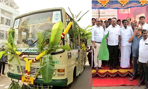 Health Minister Ma Subramanian on Monday flagged off the new small bus route
