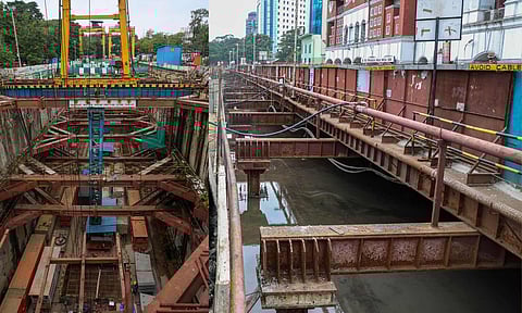 Construction works of Panagal Park Metro (Justin George)
