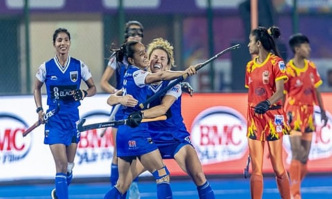 JSW Soorma Hockey Club players celebrating (Photo: HIL)