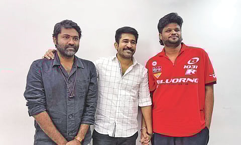 Akash Baskaran with Vijay Antony 