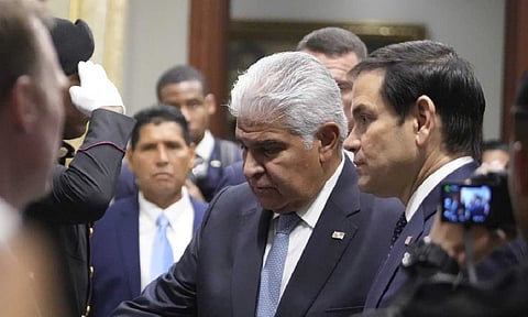 Panama's President Jose Mulino and U.S. Secretary of State Marco Rubio (AP)