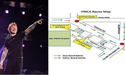 (L-R) Ed Sheeran; YMCA Route Map 