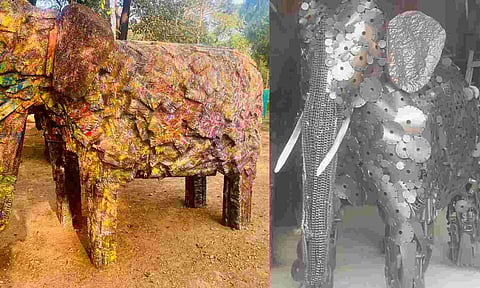 (L-R) Widhu (tree) - A Tribute to Sustainability and Conservation; Jacob's Gajanana - A Symbol of Resilience and Sustainability