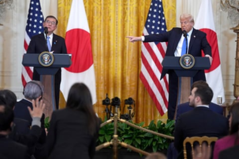 US President Donald Trump and Japanese Prime Minister Shigeru Ishiba 