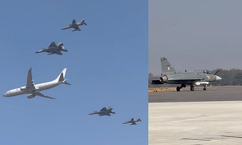 Visuals from the Aero India 2025 Inauguration, at the Yelahanka Air Force Station in Bengaluru (Photo: Jayantho Sengupta)