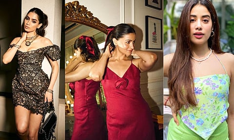 (L-R) Khushi Kapoor, Alia Bhatt, Janhvi Kapoor