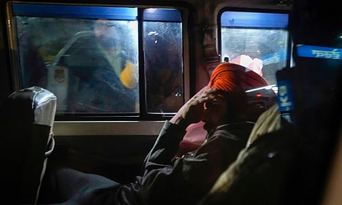 An Indian deported from the U.S. leave the airport upon their arrival, in Amritsar (PTI)