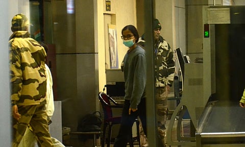 People deported from America being taken to their respective destinations following the completion of formalities such as immigration, verification and background checks, in Amritsar (PTI)