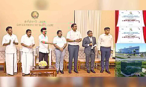 MK Stalin on Tuesday laid foundation stone for constructing TIDEL parks at Tiruchy and Madurai (X)