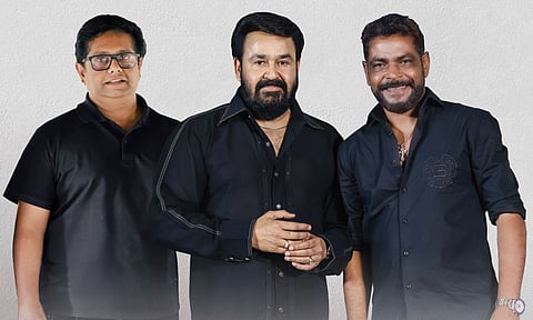 Actor Mohanlal with Drishyam 3 crew members
