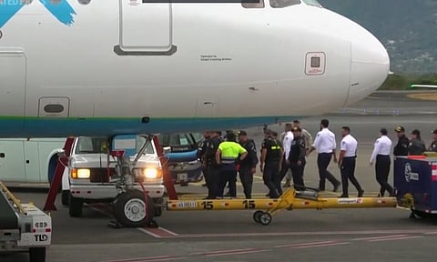 Costa Rica received Thursday the first U.S. flight of deportees from other nations it agreed to hold in detention facilities for the Trump administration