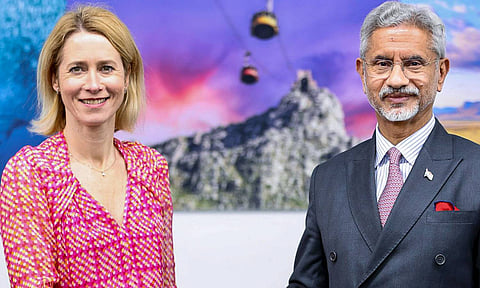 Union External Affairs Minister S Jaishankar during a meeting with European Union (EU) High Representative for Foreign Affairs Kaja Kallas