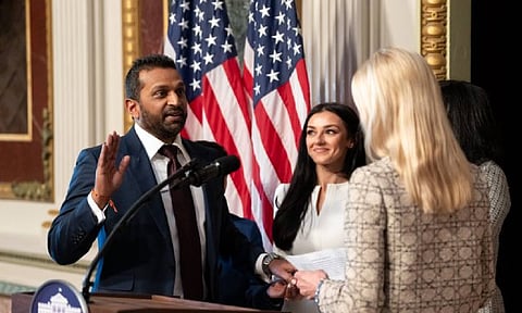 Kash Patel sworn into office as the ninth Director of the FBI by Attorney General Pam Bondi at The White House (X/@fbi)