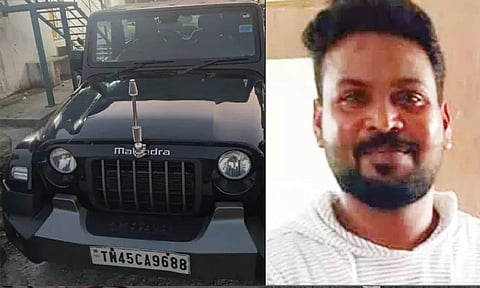 (L-R) Luxury car which police seized, Gnanasekaran