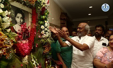 Rajinikanth paid floral tributes to the portrait of former CM J Jayalalithaa 