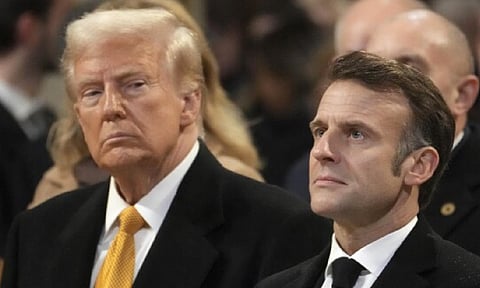 President Donald Trump welcomed French President Emmanuel Macron (AP) 