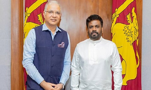 India's High Commissioner to Sri Lanka, Santosh Jha, called on Sri Lankan President Anura Kumara Dissanayake (X/@IndiainSL)
